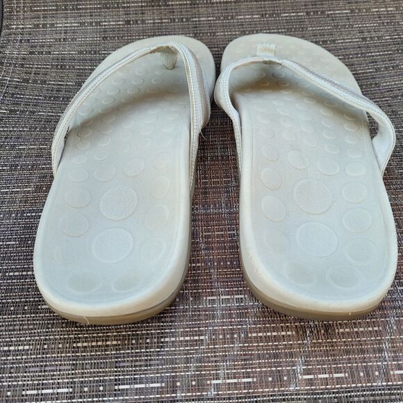 ORTHAHEEL Tide COMFORT Orthotic FLIP FLOP Shoe Plantar Women 10 Tan - Picture 4 of 9